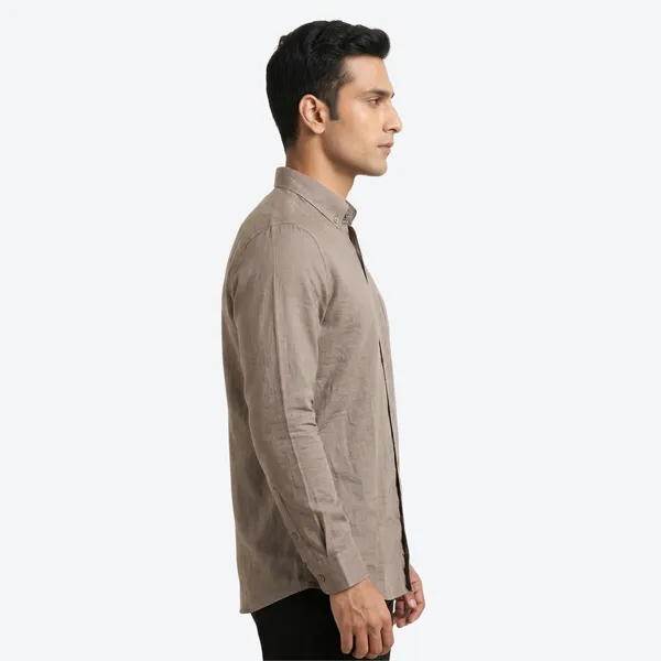Gray_Linen_Plain_Premium_Shirts_For_Men
