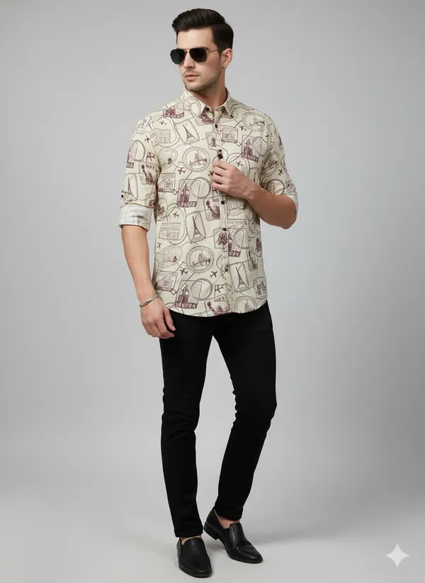 Classic_Beige_Travel-Inspired_Graphic_Print_Shirt