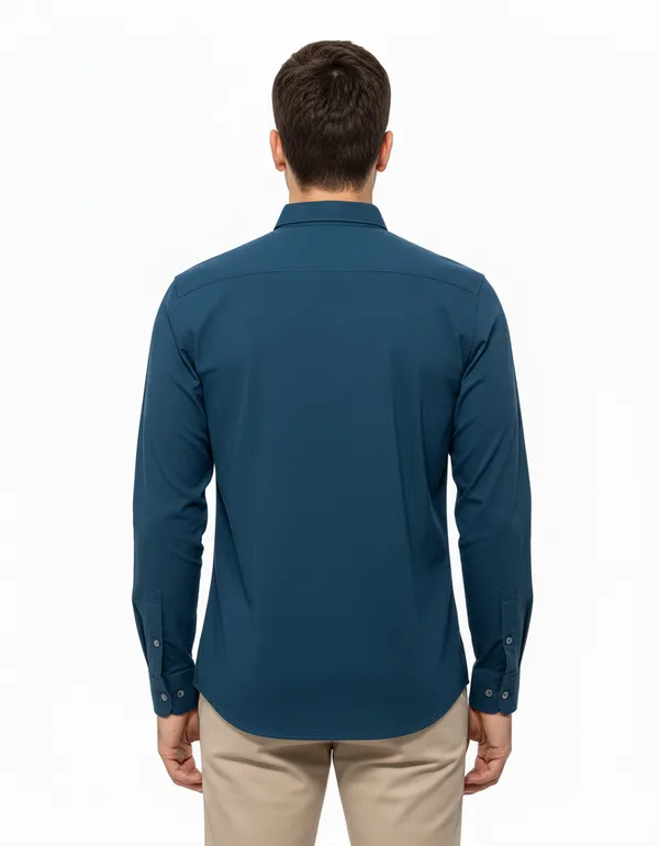 Teal_Blue_&_Sea_Green_(Pack_Of_2)_Combo_Cotton_Plain_Shirts_For_Men