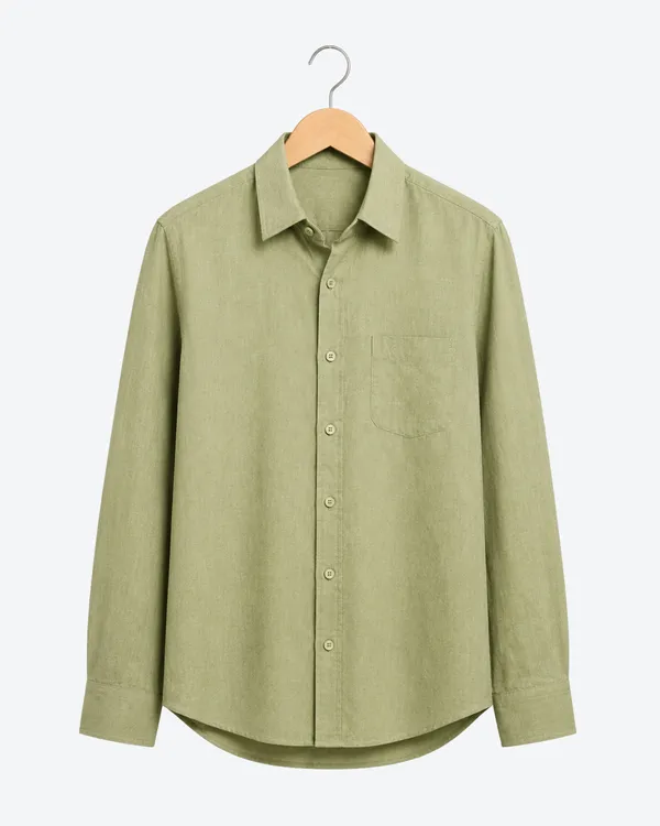 Sage_Green_Linen_Plain_Premium_Shirts_For_Men