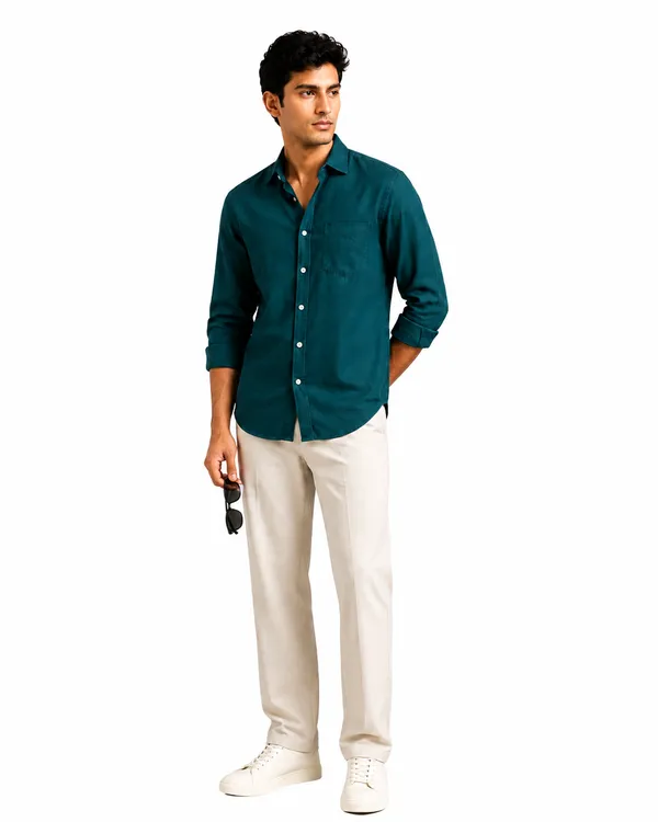 Pink_&_Dark_Teal_Green_Pack_Of_2_Linen_Plain_Premium_Shirts_For_Men