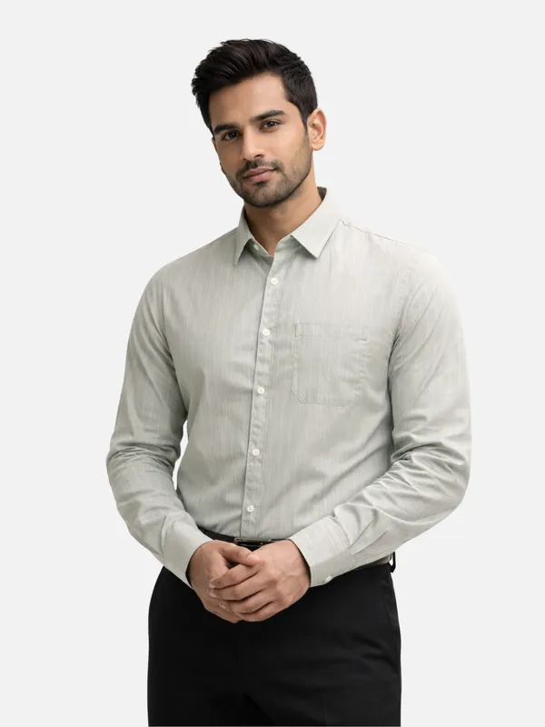 Greyish_Green_&_Slate_Blue_Of_2_Pinstripe_Premium_Shirts_For_Men