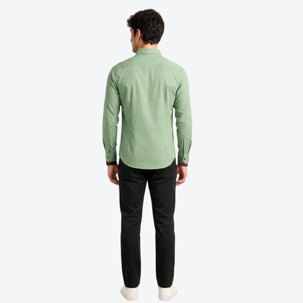 Mens_Sage_Green_Plain_Cotton_Blend_Shirt