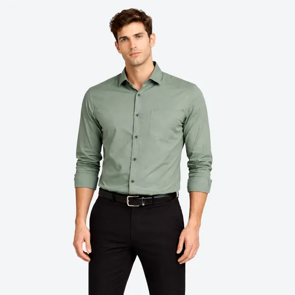 Dark_Sage_Green_&_Grey__(Pack_of_2)Combo_Cotton_Plain_Shirts_For_Men