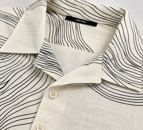ARVEST_Ivory_Topographic_Print_Linen_Half-Sleeve_Shirt