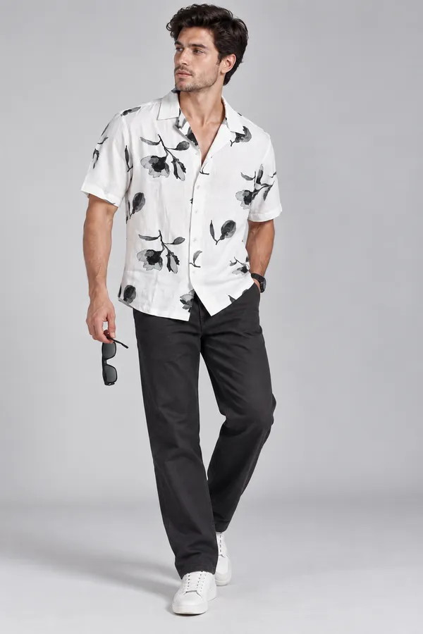 ARVEST_White_Floral_Linen_Half-Sleeve_Shirt