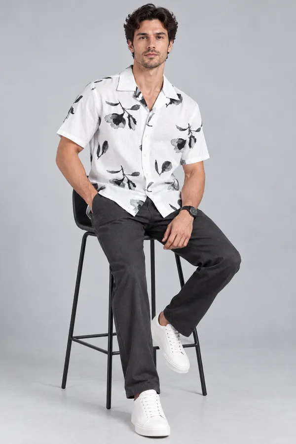 ARVEST_White_Floral_Linen_Half-Sleeve_Shirt