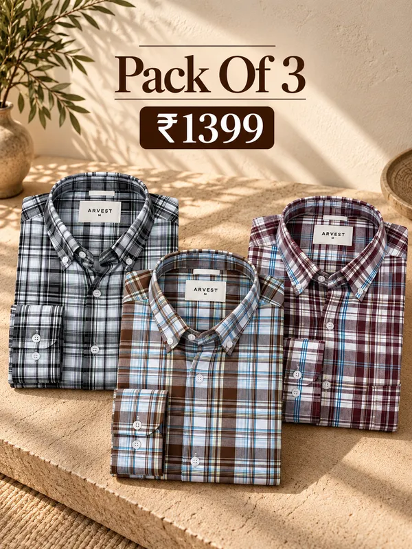 ARVEST_3-Pack_Paper_Cotton_Shirts_For_Men