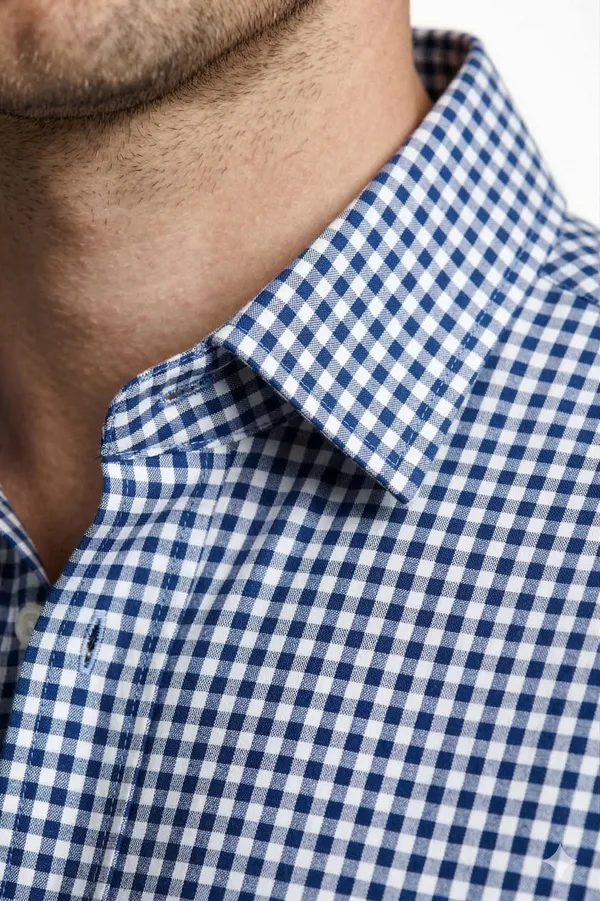 Indigo_Gingham_Check_Cotton_Oxford_Shirt