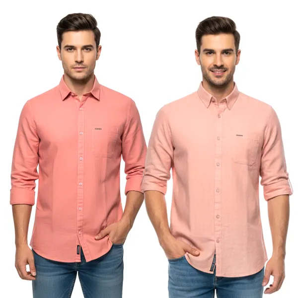 Dusty_Rose_&_Peach_Pack_Of_2_Linen_Plain_Premium_Shirts_For_Men