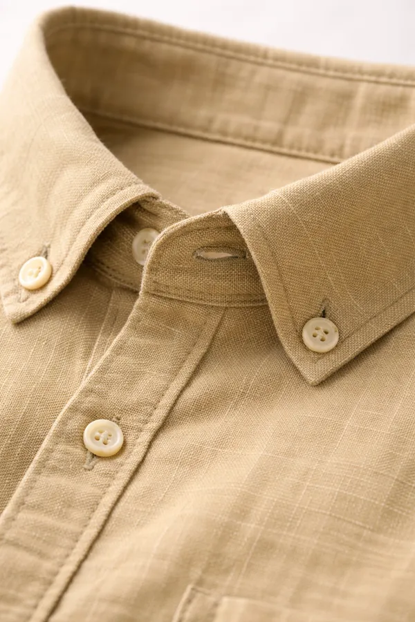 Khakhi_&_Black_Pack_Of_2_Linen_Plain_Premium_Shirts_For_Men