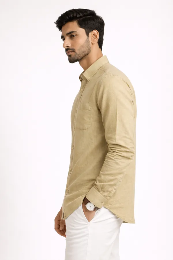 Khakhi_&_Peach_Pack_Of_2_Linen_Plain_Premium_Shirts_For_Men