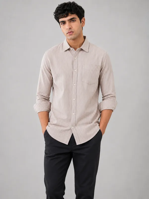 ARVEST_Light_Pink_Multi-Line_Linen_Shirt