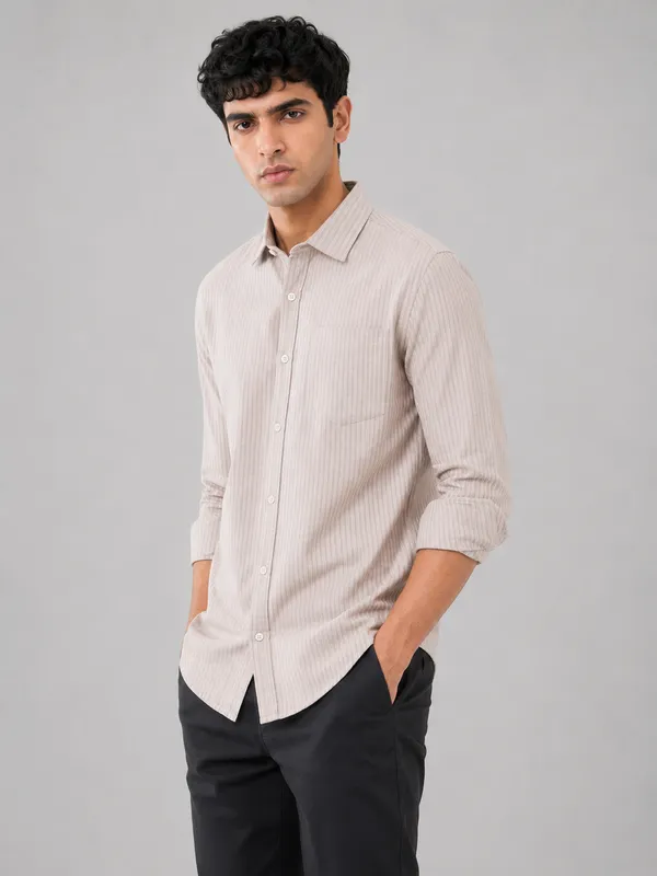 ARVEST_Light_Pink_Multi-Line_Linen_Shirt