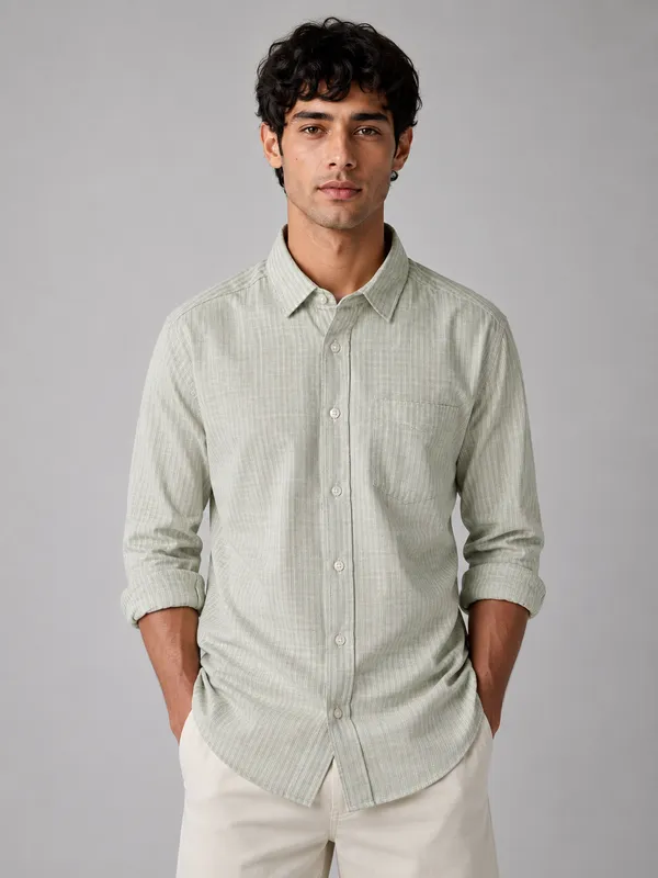 ARVEST_Sage_Green_Multi-Line_Linen_Shirt