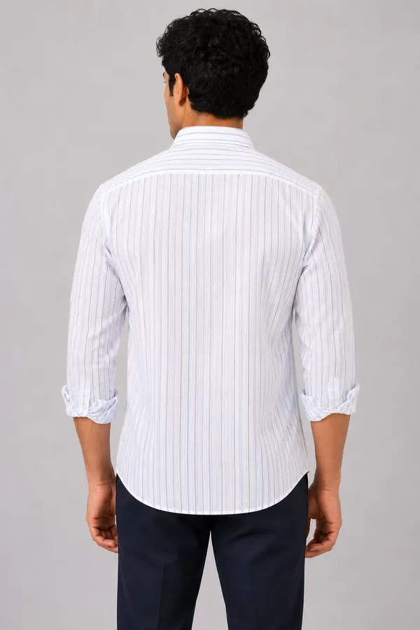 ARVEST_White_Blue_Multi-Line_Linen_Shirt