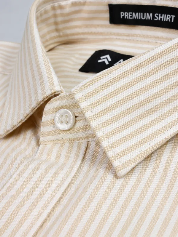 ARVEST_Beige_Oxford_Stripe_Premium_Cotton_Shirt