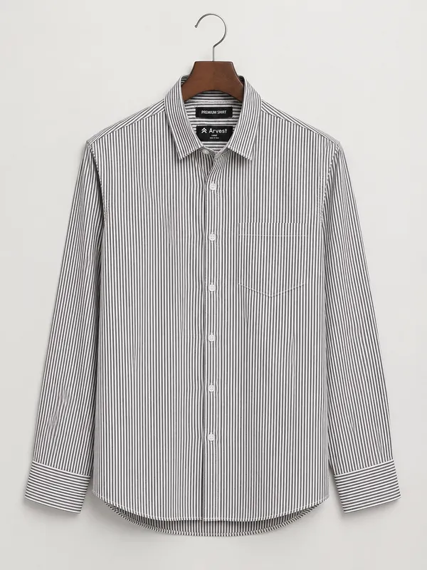 ARVEST_Black_Oxford_Stripe_Premium_Cotton_Shirt