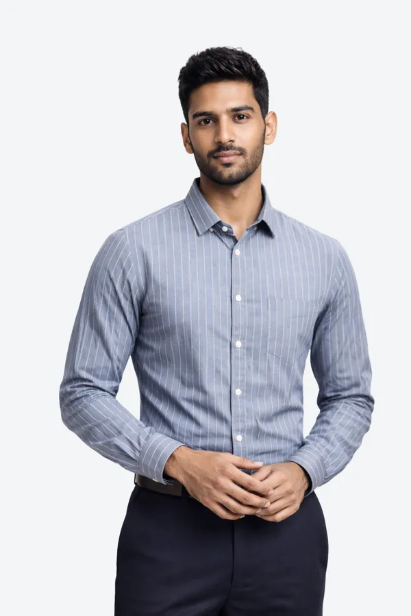 Slate_Blue_&_White_Of_2_Pinstripe_Premium_Shirts_For_Men