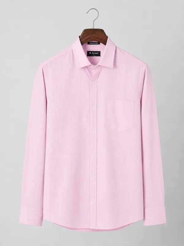 ARVEST_Blush_Pink_Pinstripe_Oxford_Cotton_Shirt