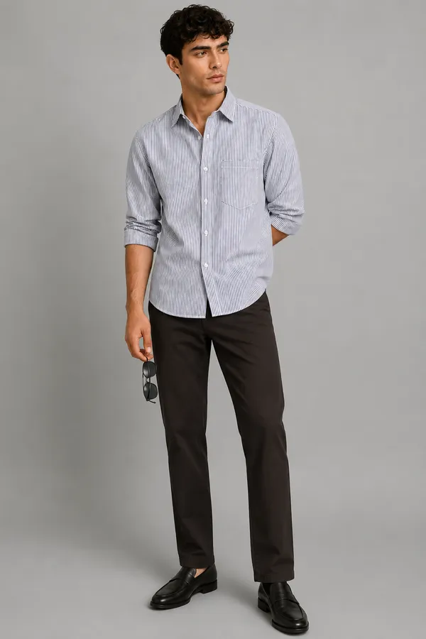 ARVEST_Navy_Blue_Oxford_Stripe_Premium_Cotton_Shirt