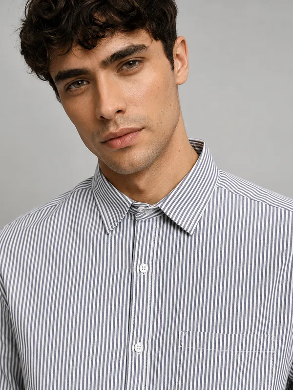 ARVEST_Navy_Blue_Oxford_Stripe_Premium_Cotton_Shirt