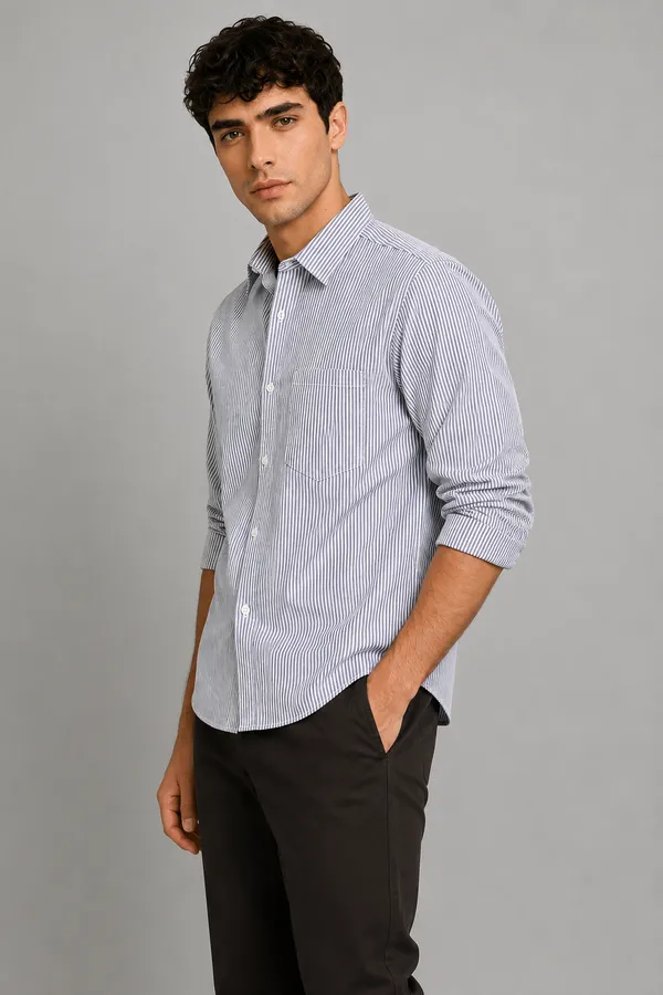 ARVEST_Navy_Blue_Oxford_Stripe_Premium_Cotton_Shirt