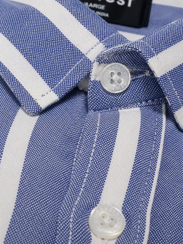 ARVEST_Royal_Blue_Oxford_Stripe_Premium_Cotton_Shirt