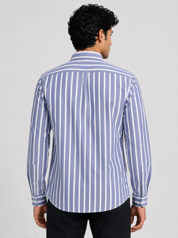 ARVEST_Royal_Blue_Oxford_Stripe_Premium_Cotton_Shirt
