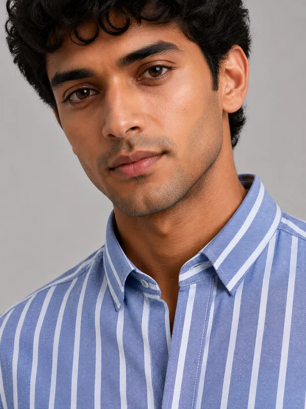 ARVEST_Royal_Blue_Oxford_Stripe_Premium_Cotton_Shirt