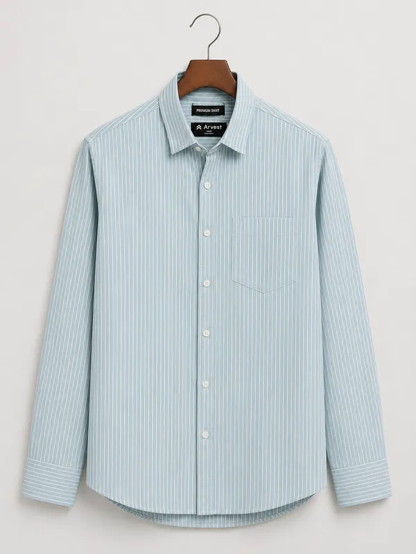 ARVEST_Sky_Blue_Pinstripe_Oxford_Cotton_Shirt