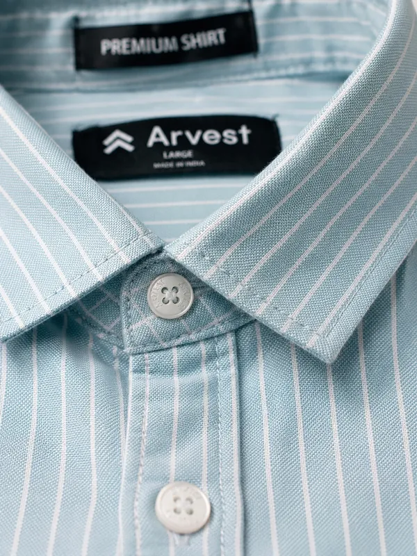ARVEST_Sky_Blue_Pinstripe_Oxford_Cotton_Shirt