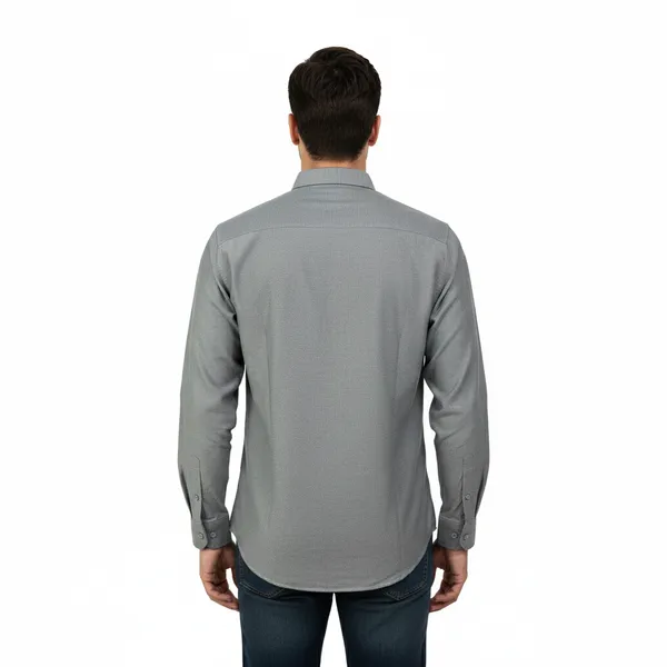 Charcoal_Grey_Oxford_Cotton_Plain_Shirt_For_Men