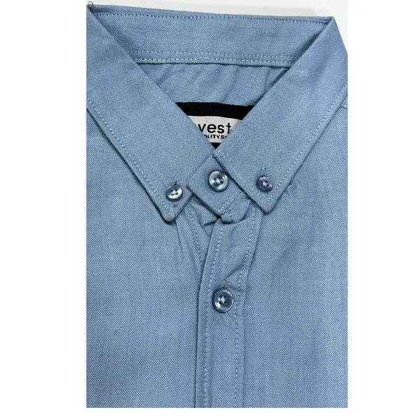 Dusty_Blue_Oxford_Cotton_Plain_Shirt_For_Men