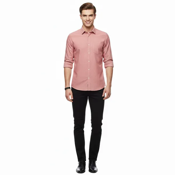Dusty_Rose_Oxford_Cotton_Plain_Shirt_For_Men