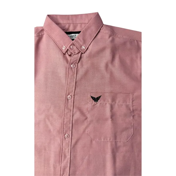 Dusty_Rose_Oxford_Cotton_Plain_Shirt_For_Men