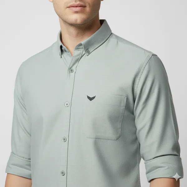 Dusty_Sage_Grey__Oxford_Cotton_Plain_Shirt_For_Men