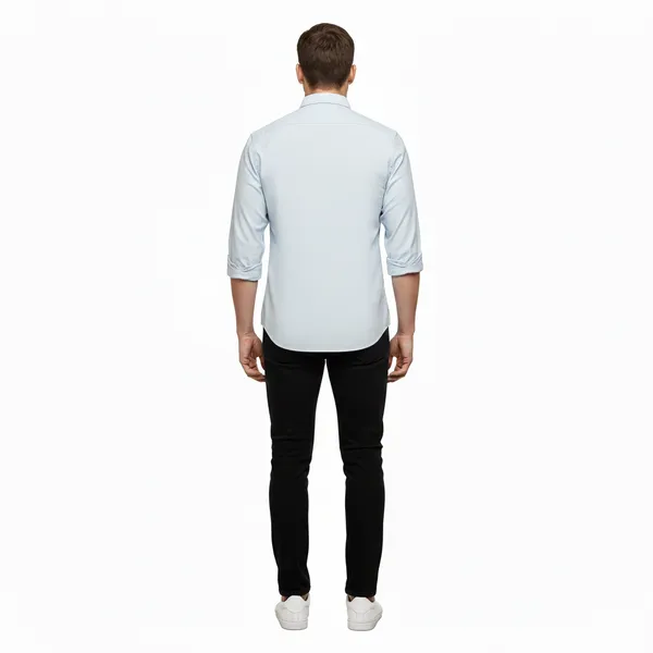 Ice_Blue_Oxford_Cotton_Plain_Shirt_For_Men