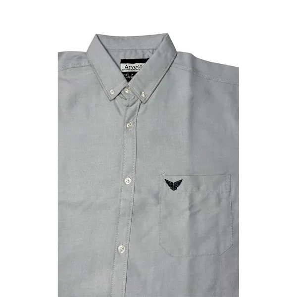 Light_Grey_Oxford_Cotton_Plain_Shirt_For_Men