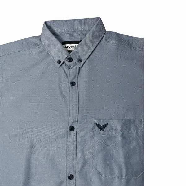 Blue_Grey_Oxford_Cotton_Plain_Shirt_For_Men