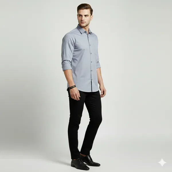 Blue_Grey_Oxford_Cotton_Plain_Shirt_For_Men
