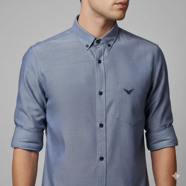 Blue_Grey_Oxford_Cotton_Plain_Shirt_For_Men