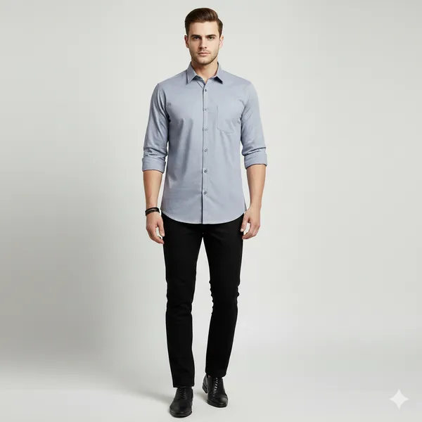 Blue_Grey_Oxford_Cotton_Plain_Shirt_For_Men
