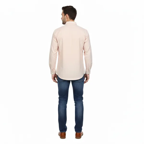 Peach_Oxford_Cotton_Plain_Shirt_For_Men