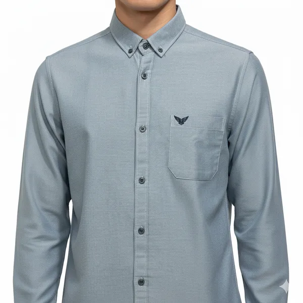 Slate_Grey_Oxford_Cotton_Plain_Shirt_For_Men
