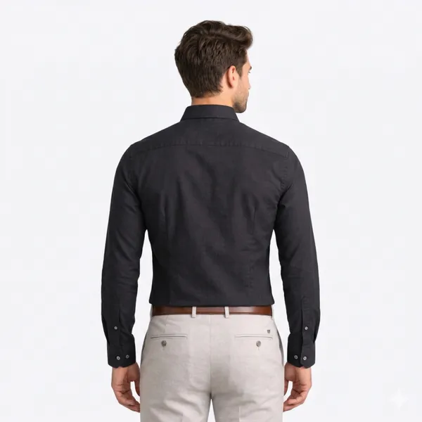 Black_Cotton_Plain_Shirt_For_Men