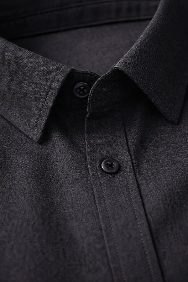 Black_Cotton_Plain_Shirt_For_Men