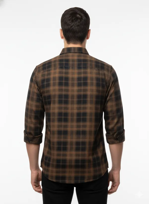 Brown_Cotton_Checked_Shirts_For_Men