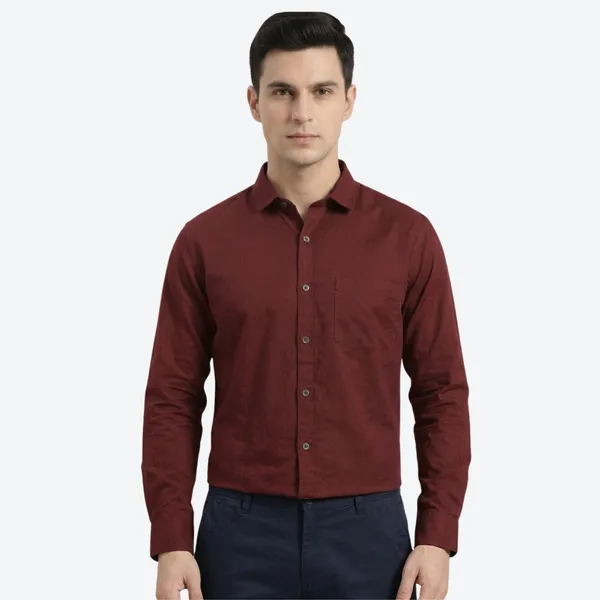 Maroon_&_Dusty_rose__(Pack_of_2)Combo_Cotton_Plain_Shirts_For_Men