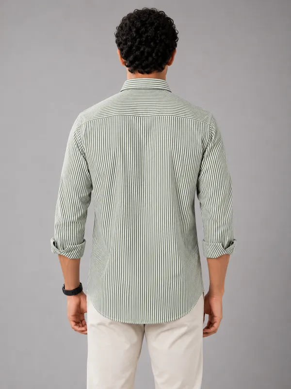 ARVEST_Forest_Green_Oxford_Stripe_Premium_Cotton_Shirt